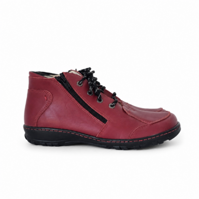 Botki damskie skórzane czerwone model 206
