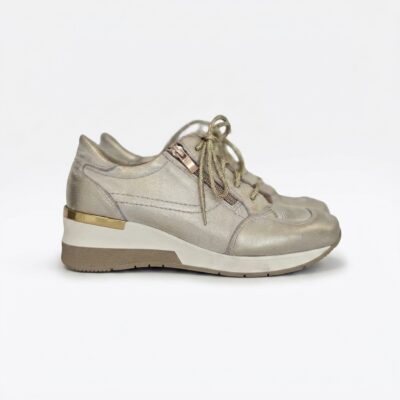 Sneakersy damskie skórzane złote model M-37