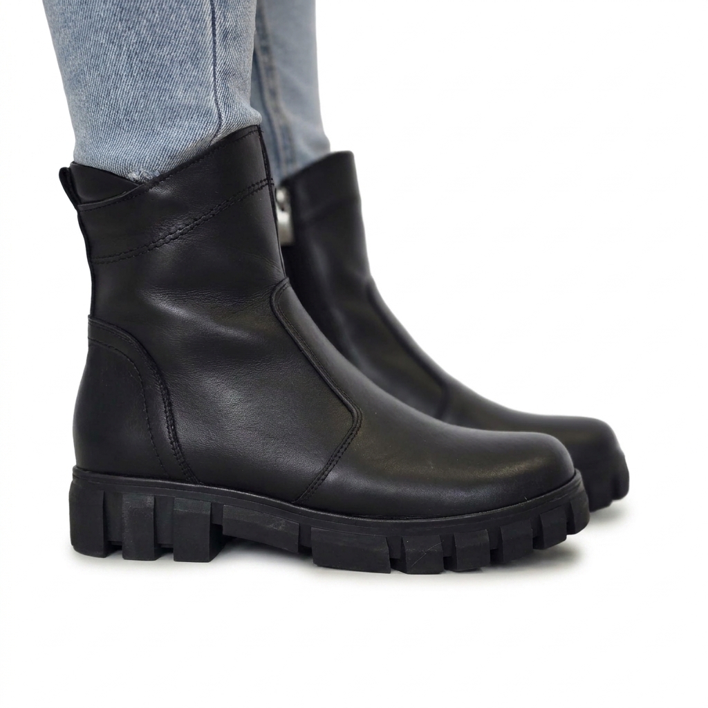 Skórzane damskie botki czarny lico model M-48