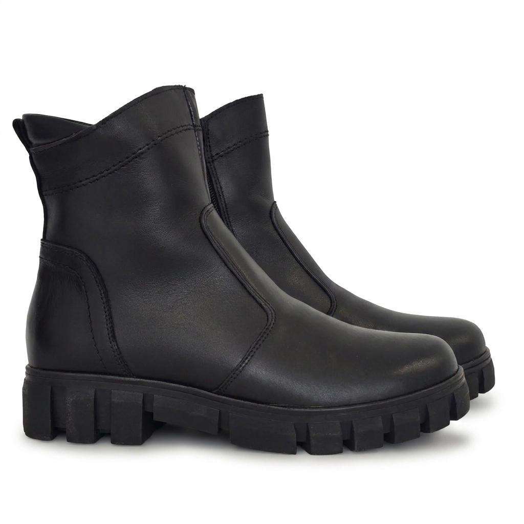 Skórzane damskie botki czarny lico model M-48