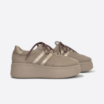 Sneakersy damskie skórzane beżowe model M-5