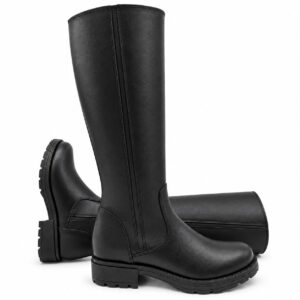 Kozaki damskie skórzane czarne model 205