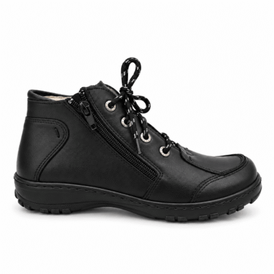 Botki damskie skórzane czarne model 206