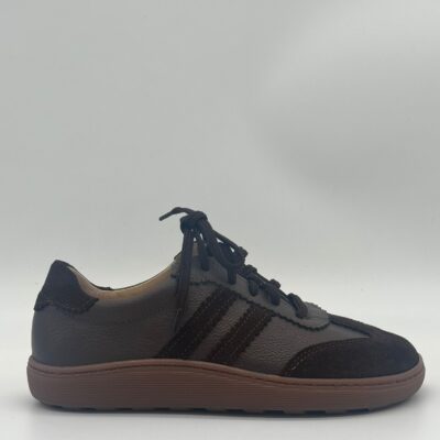 Sneakersy damskie skórzane brązowe model B-6