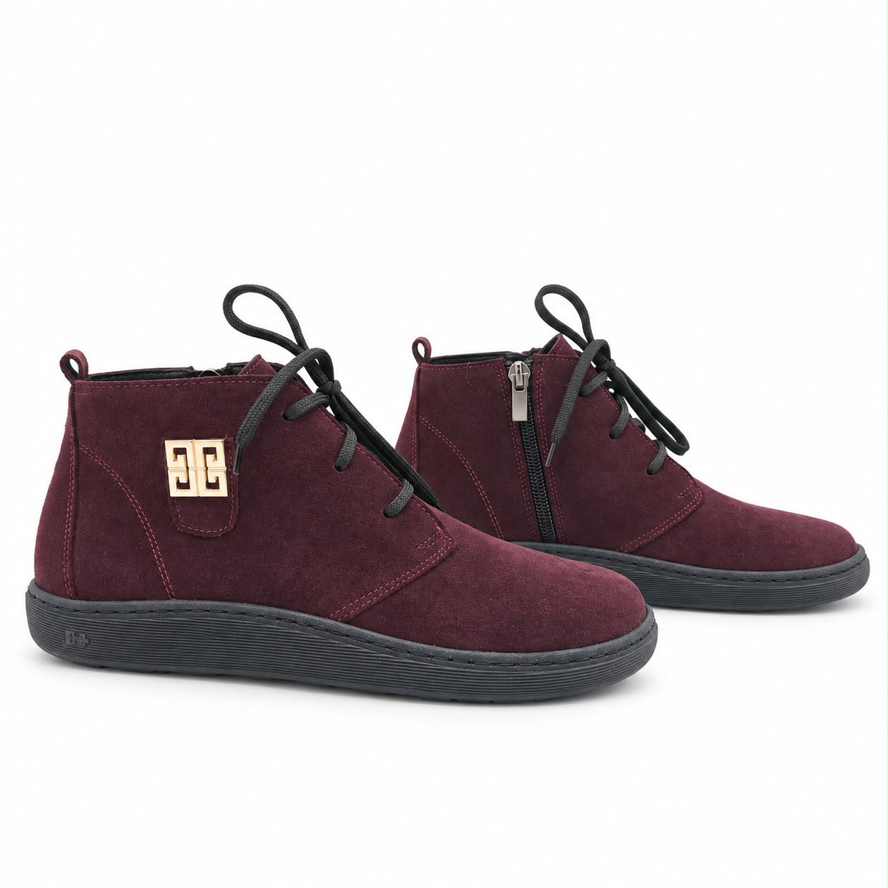 Barefooty skórzane damskie burgundowe model B-10