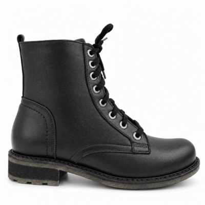 Botki damskie skórzane czarne model K-74