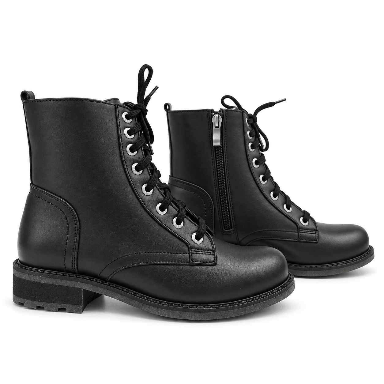 Botki damskie skórzane czarne model K-74
