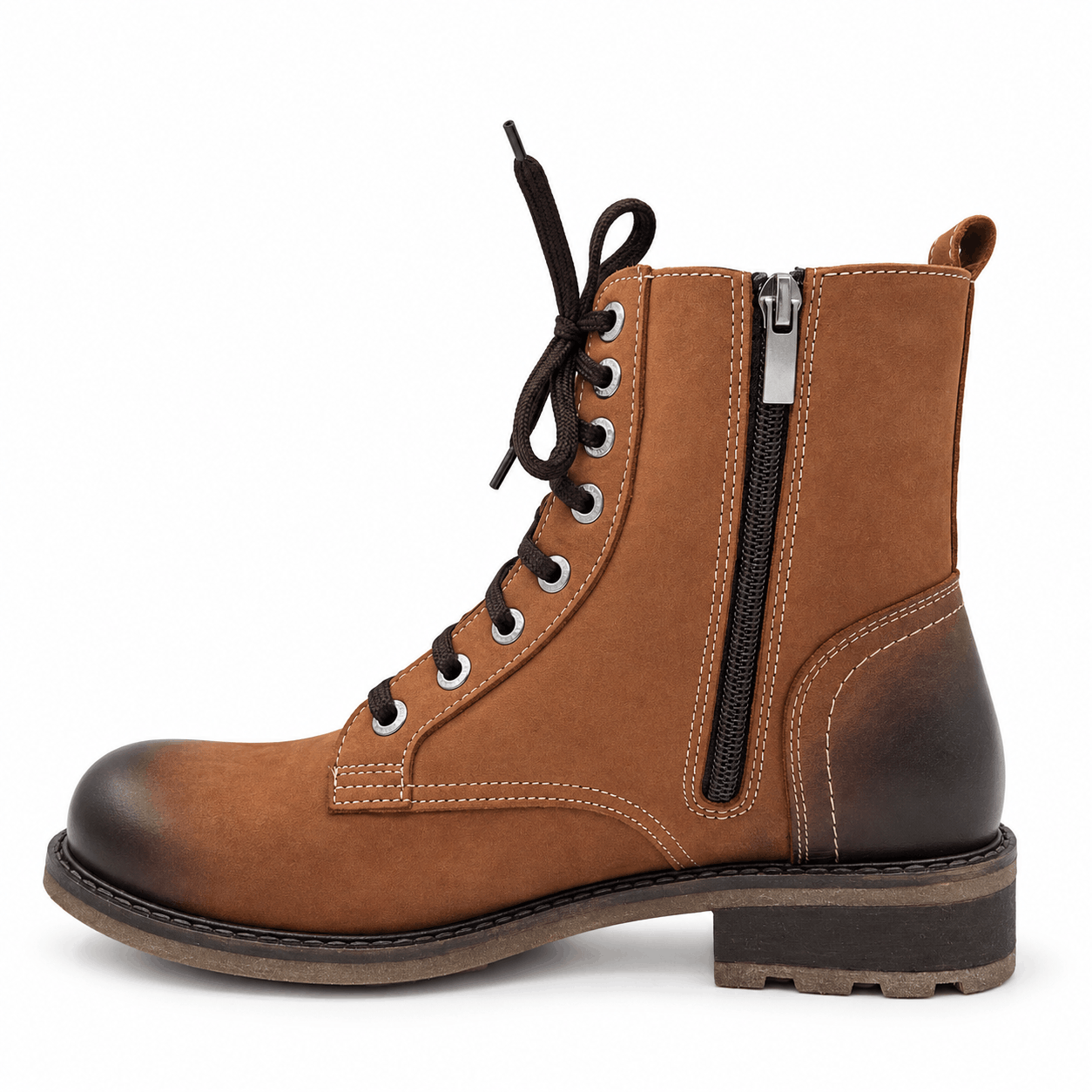 Botki damskie skórzane rude model K-74