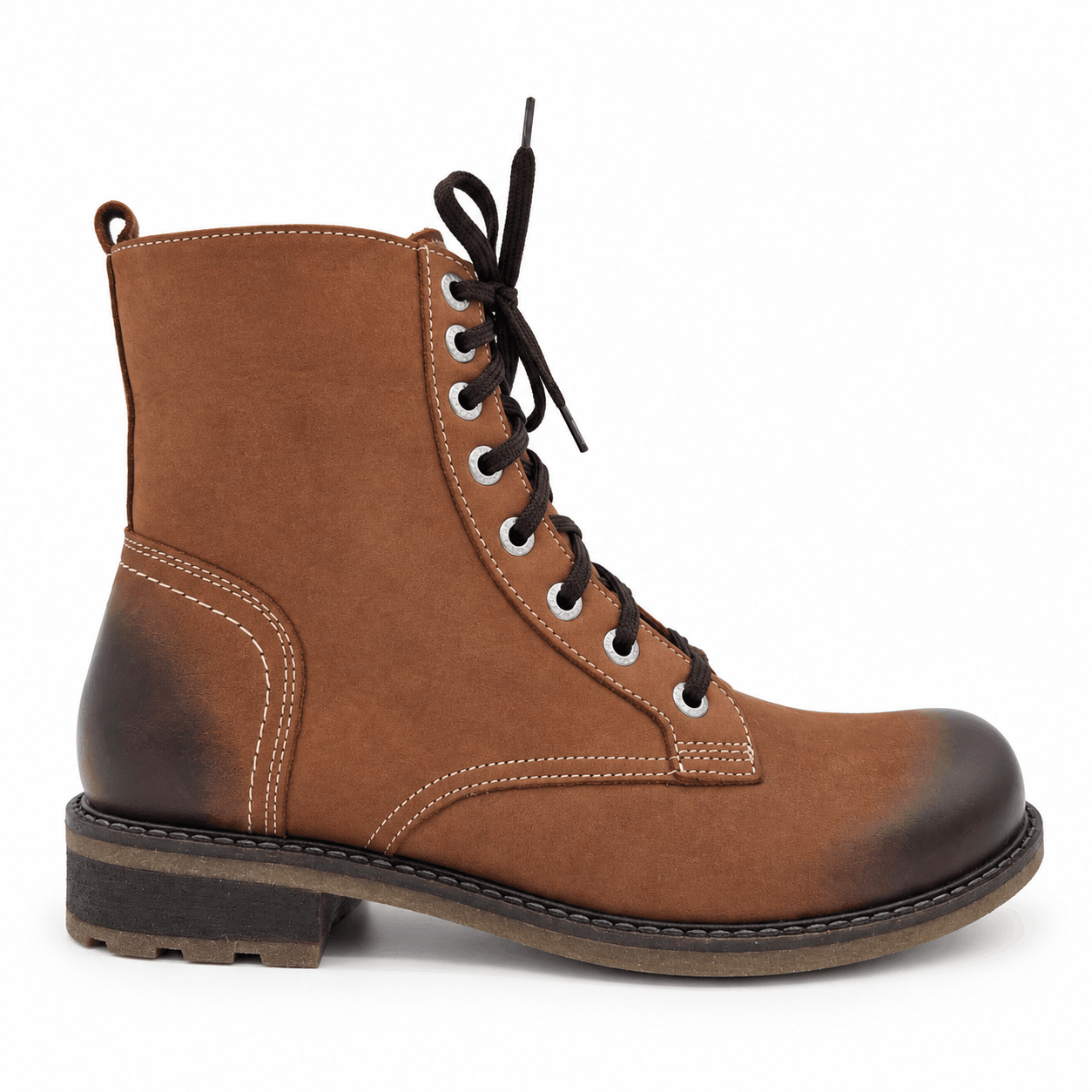 Botki damskie skórzane rude model K-74