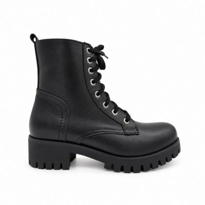 Botki damskie skórzane licowe czarne model K-75