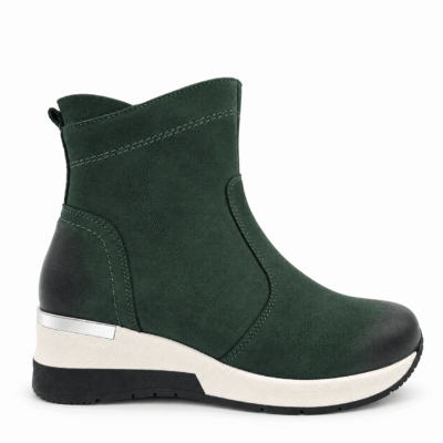 Botki damskie skórzane zielone model M-42