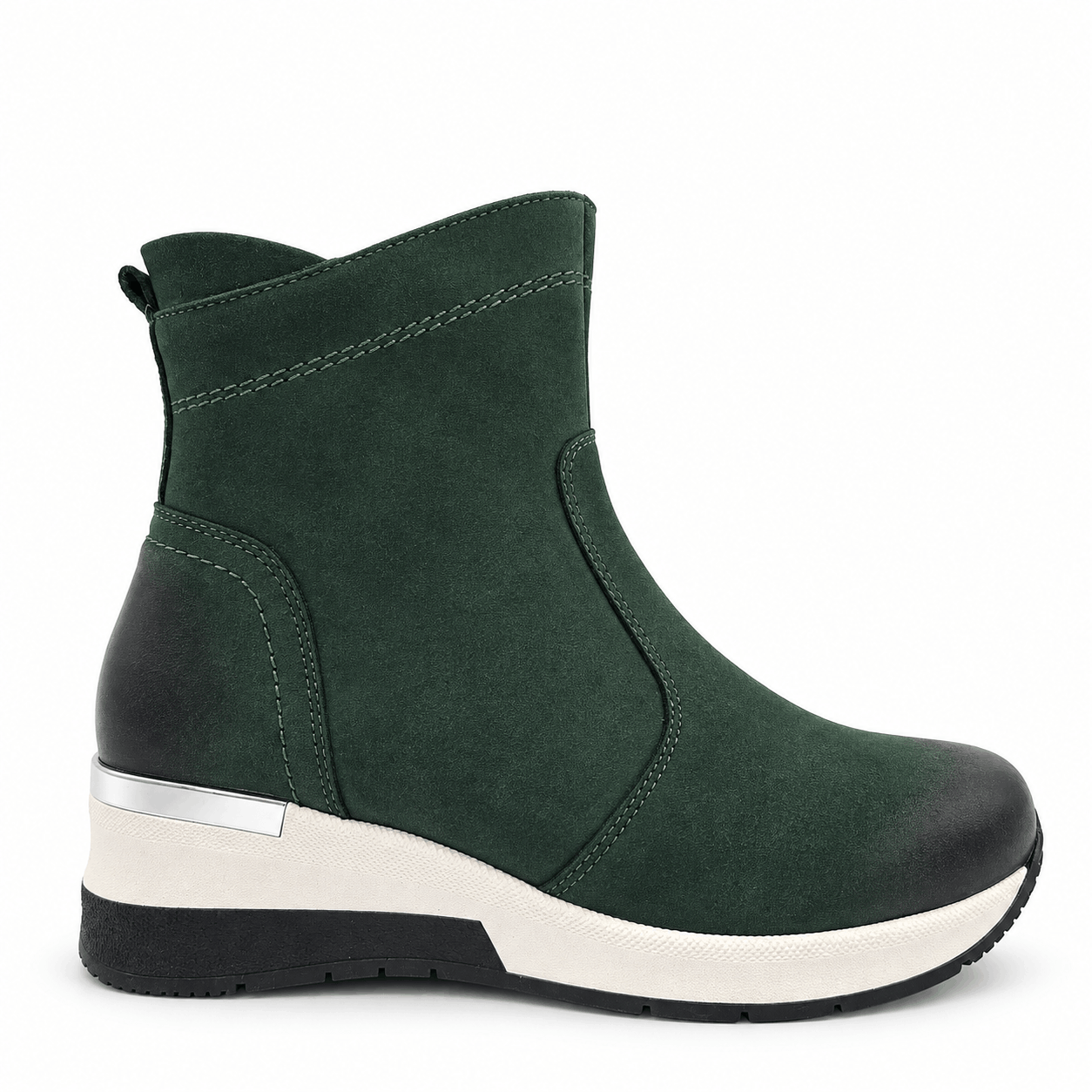 Botki damskie skórzane zielone model M-42