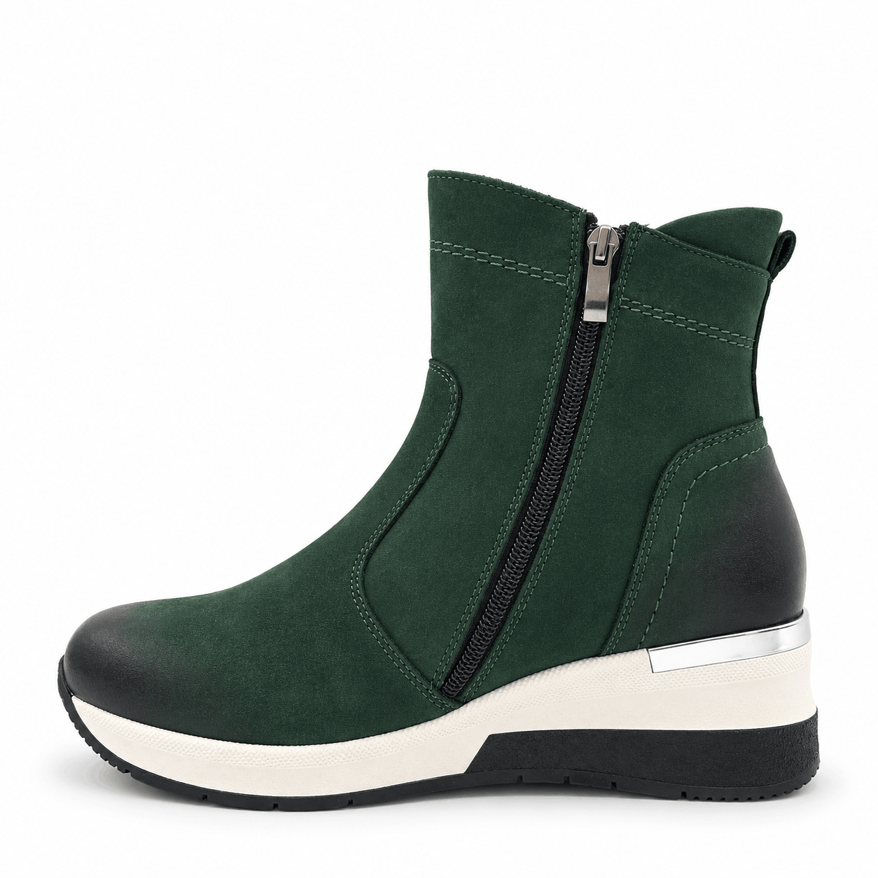 Botki damskie skórzane zielone model M-42