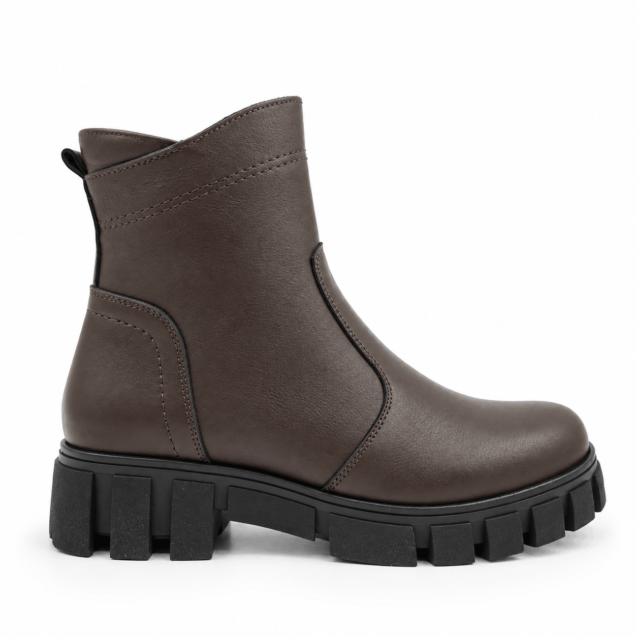 Skórzane damskie botki brązowe model M-48