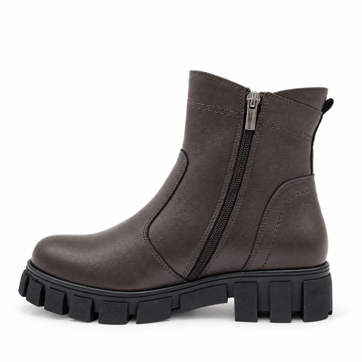 Skórzane damskie botki brązowe model M-48