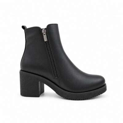 Botki damskie skórzane czarne model N-20